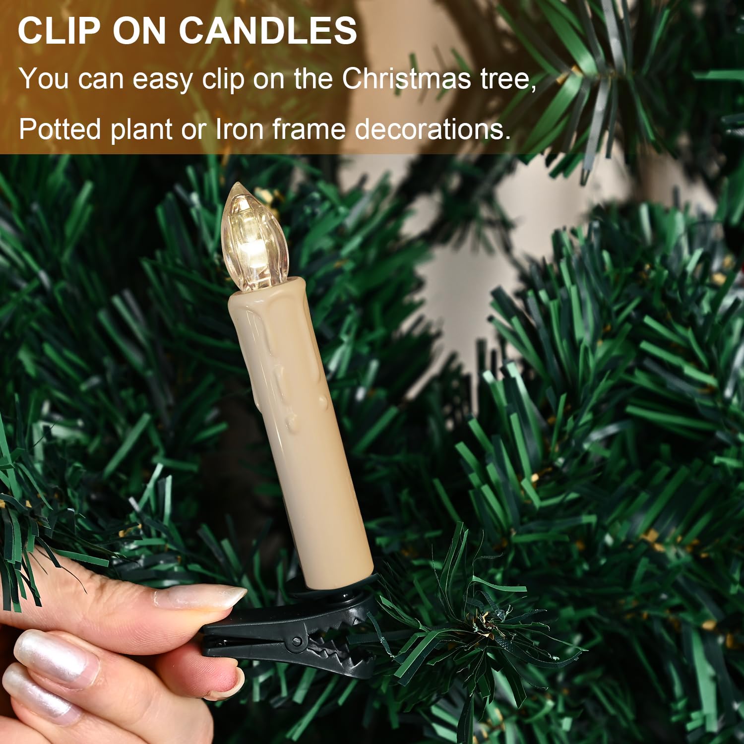 Velas LED de Árbol Navidad Blancas Cálidas sin Llama con Control Remoto