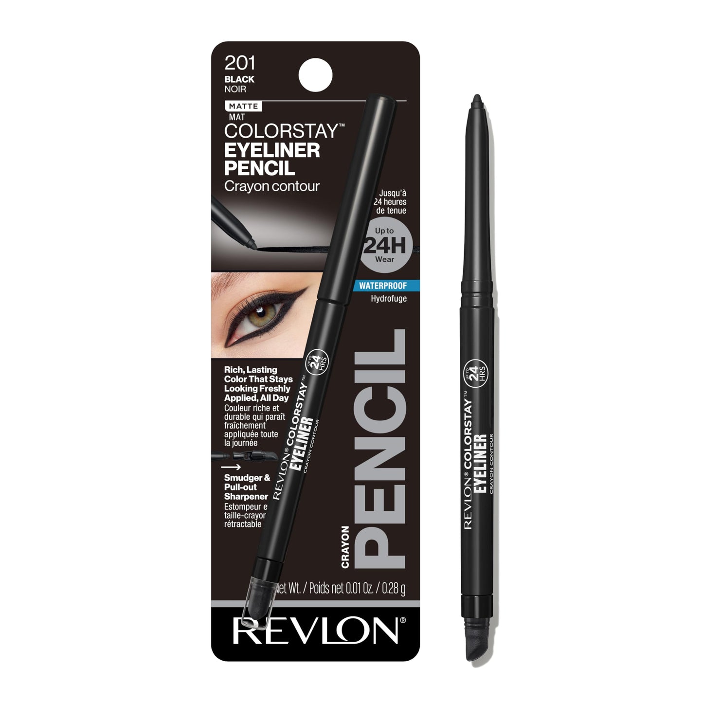 Revlon Colorstay Eyeliner Pencil Unisex, No.201 Black, 1 Count