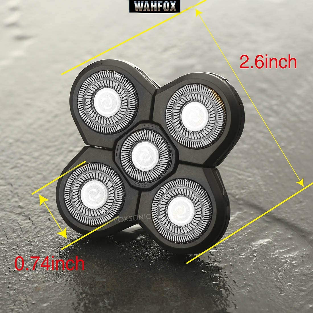 WAHFOX Cabezal de repuesto para afeitadora eléctrica, 5 cuchillas para afeitadora Freeddom Grooming, 5 cabezales, cabezal de afeitadora eléctrica para barba (plateado)