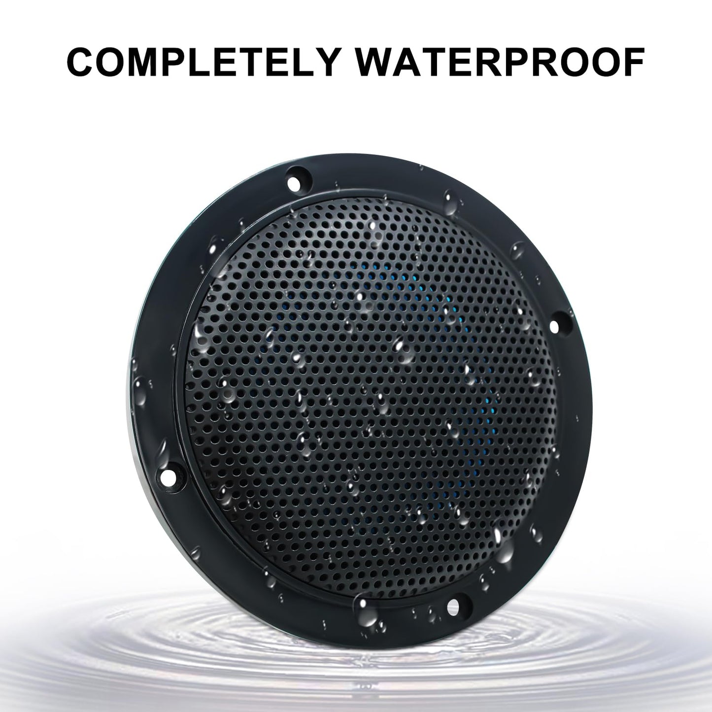 Herdio 4 Inch Heavy Duty Waterproof Marine Box Outdoor Surface Mounted Speaker for Skid Steer ATV UTV RZR Golf Cart Tractor Powersports Boat (Negro)