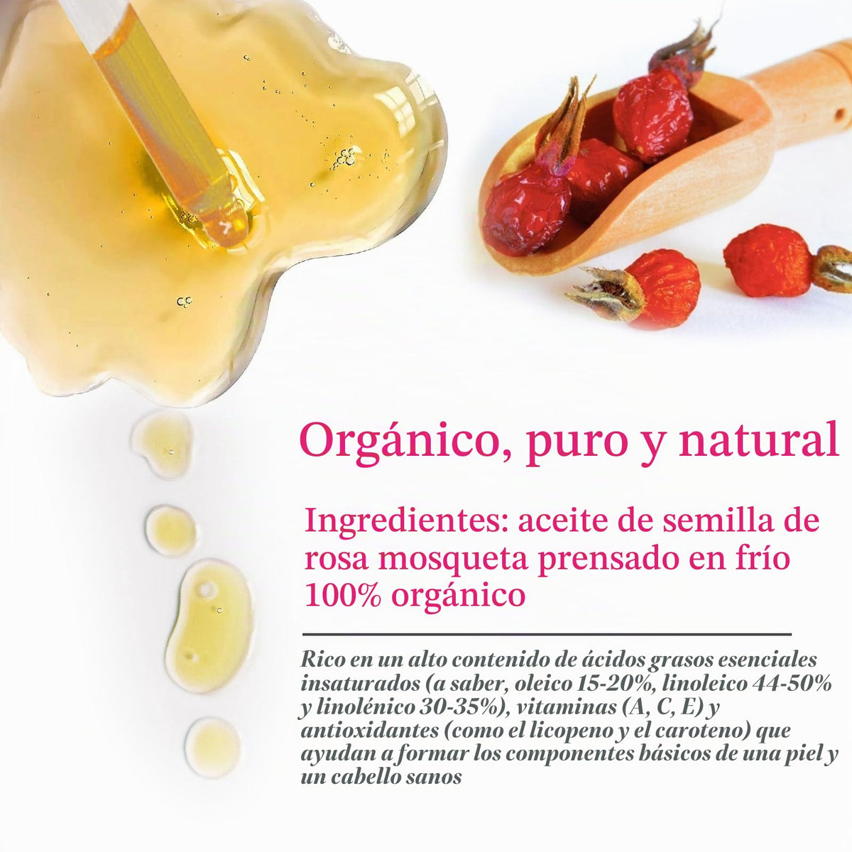 MMPANG- Aceite de semilla de rosa mosqueta 100% puro y natural