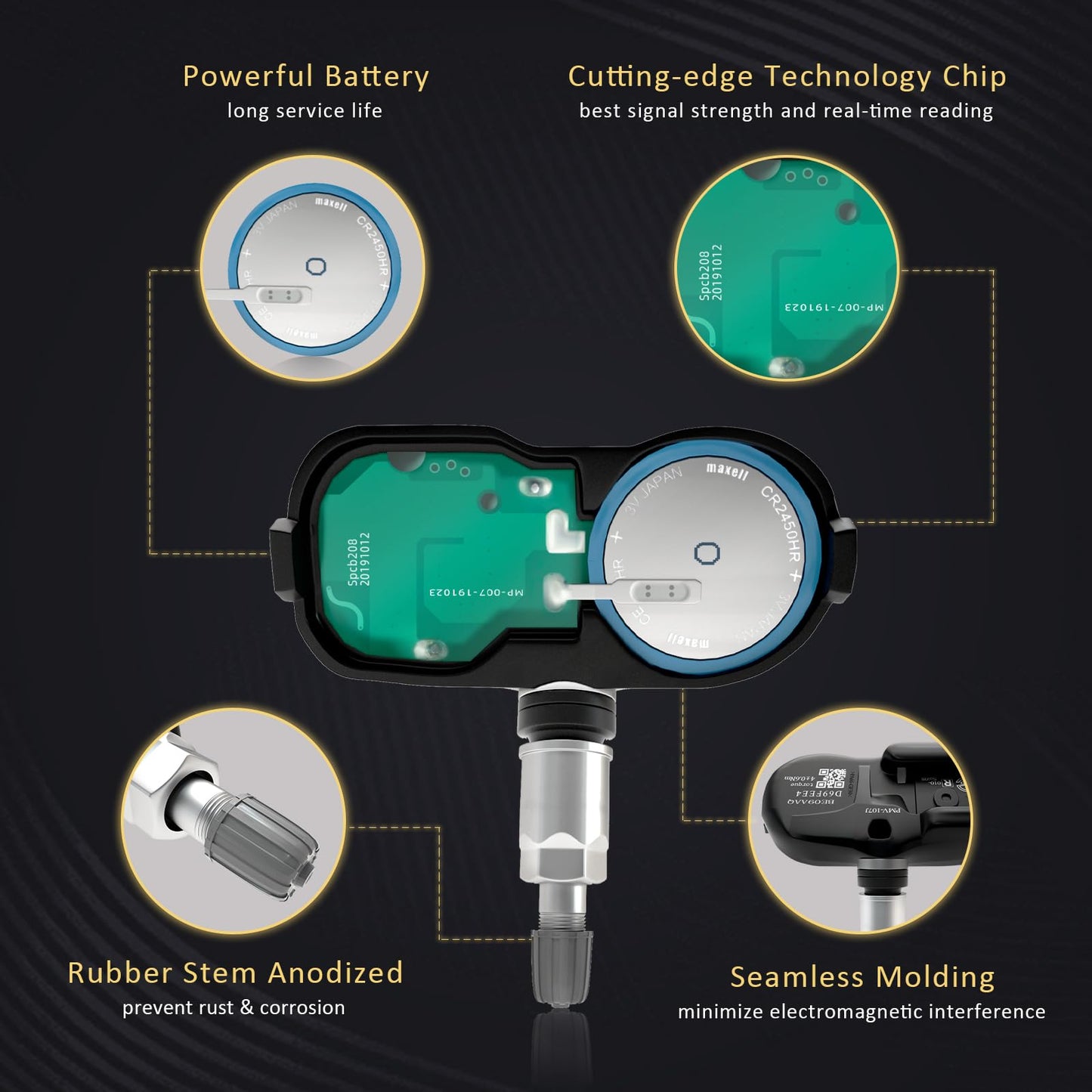 Sensor TPMS Marsflex compatible con Toyota Lexus Scion Pontiac para Camry Prius Corolla rav4 Yaris reemplazo 42607-33011 PMV-107J