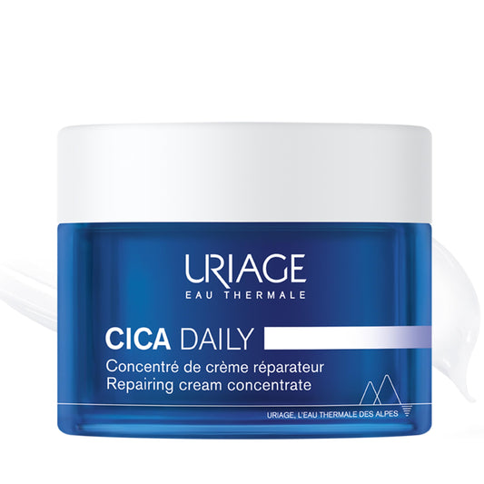 Uriage Cica-Daily Crema Reparadora Concentrada 50ml -con Centella Asiática, Ácido Hialurónico y Vitamina B5 - Repara e Hidrata en 1 Aplicación - Sin Perfume - 96% Ingredientes de Origen Natural