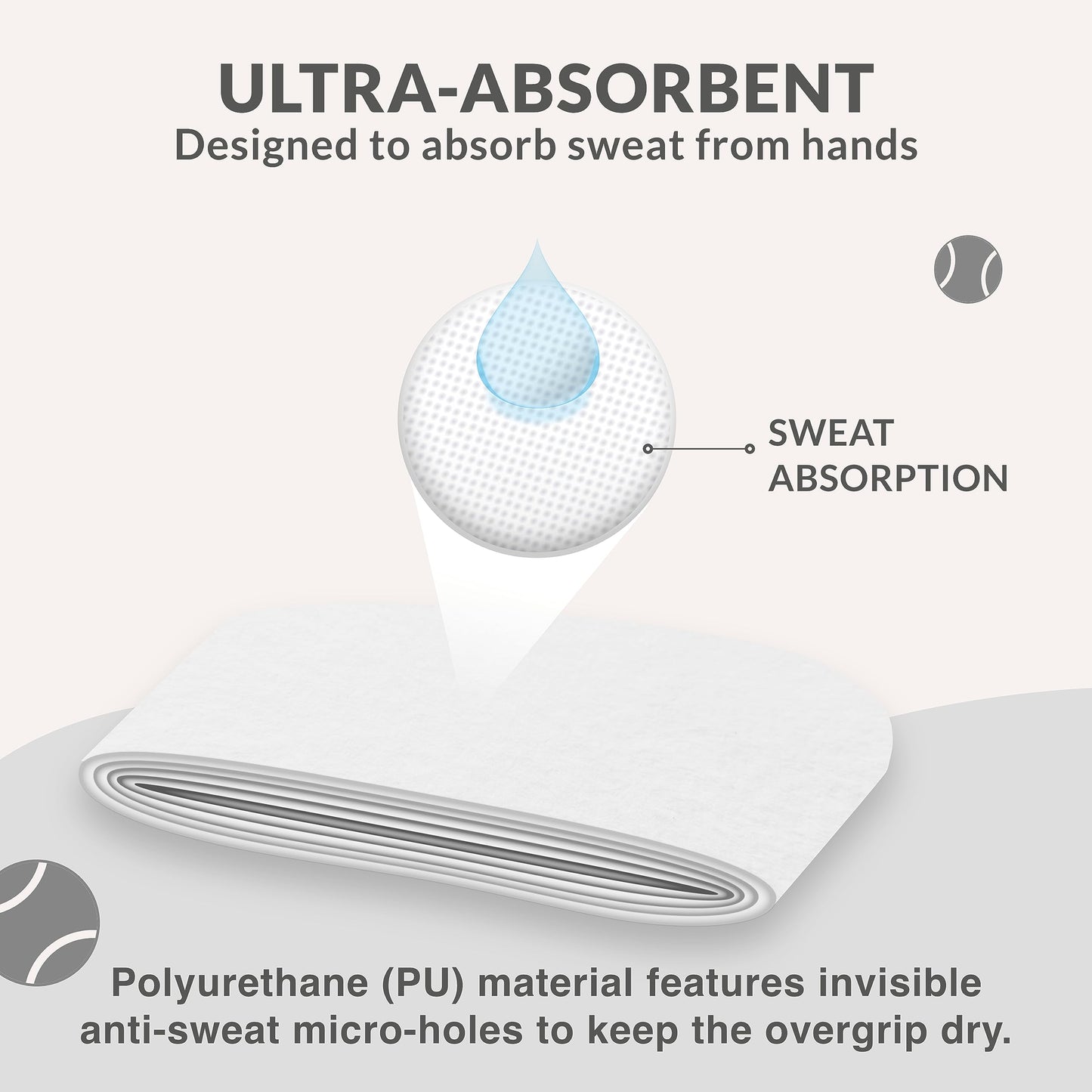 Overgrips Padel Palbea Blanco Extra Adherente Antideslizante Alta Absorción Paquete de 6