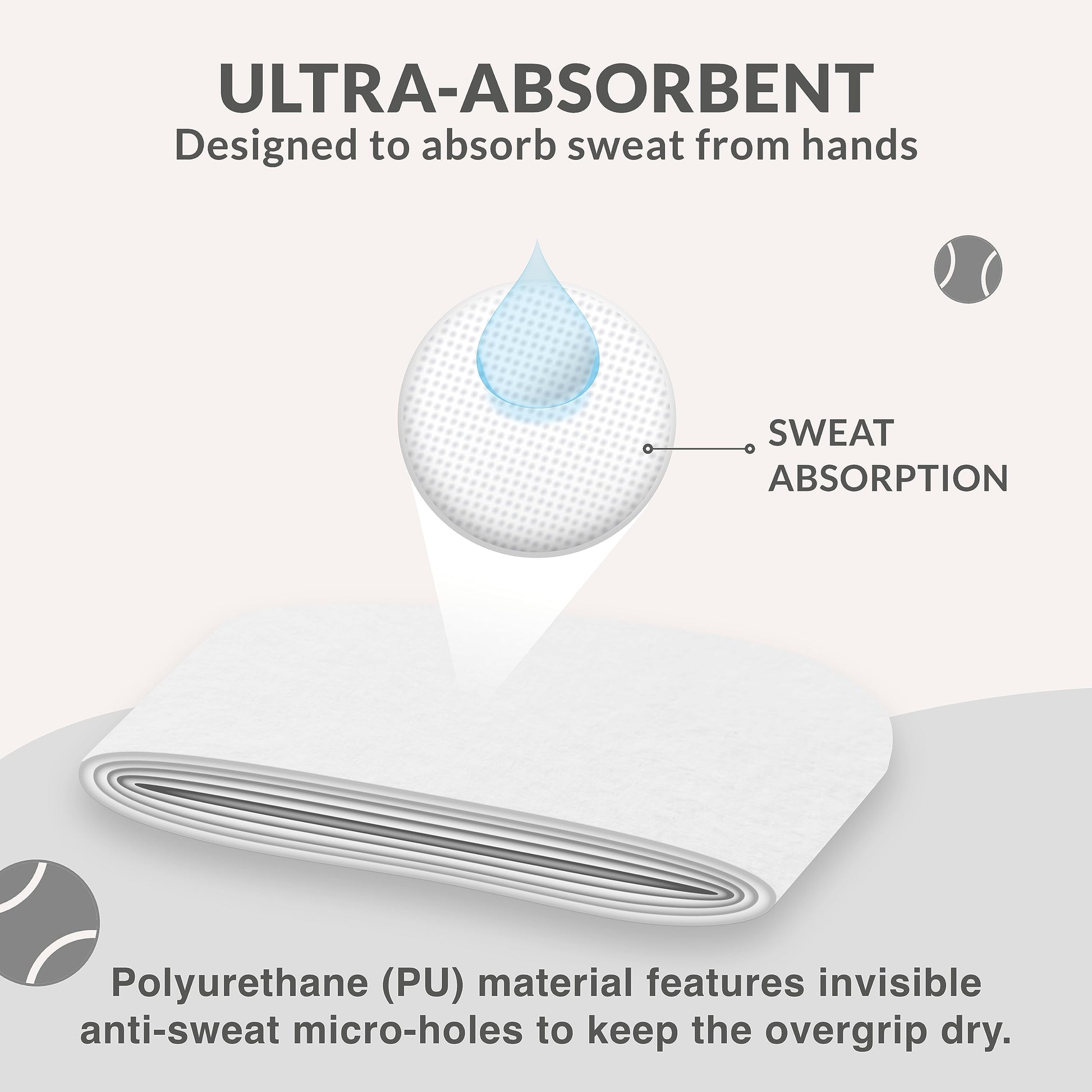 Overgrips Padel Palbea Blanco Extra Adherente Antideslizante Alta Absorción Paquete de 6