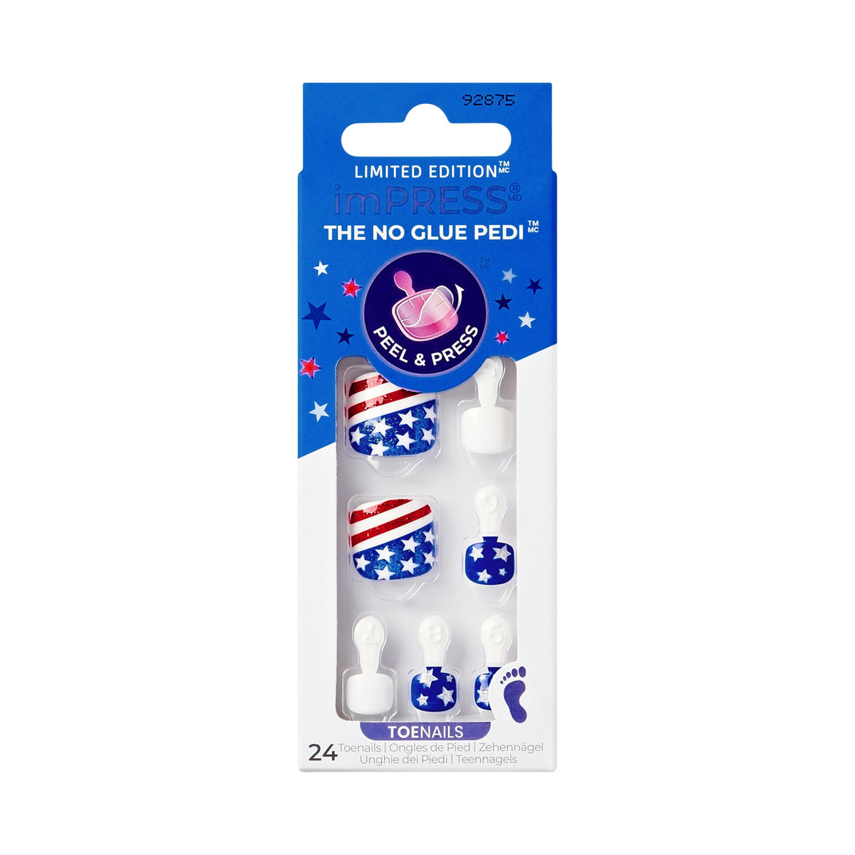 imPRESS Uñas postizas KISS sin pegamento, diseño "Need a Vacation", rojo oscuro, tamaño corto, forma ovalada. Incluye 24 uñas, almohadilla de preparación, hoja de instrucciones, 1 palito de manicura y