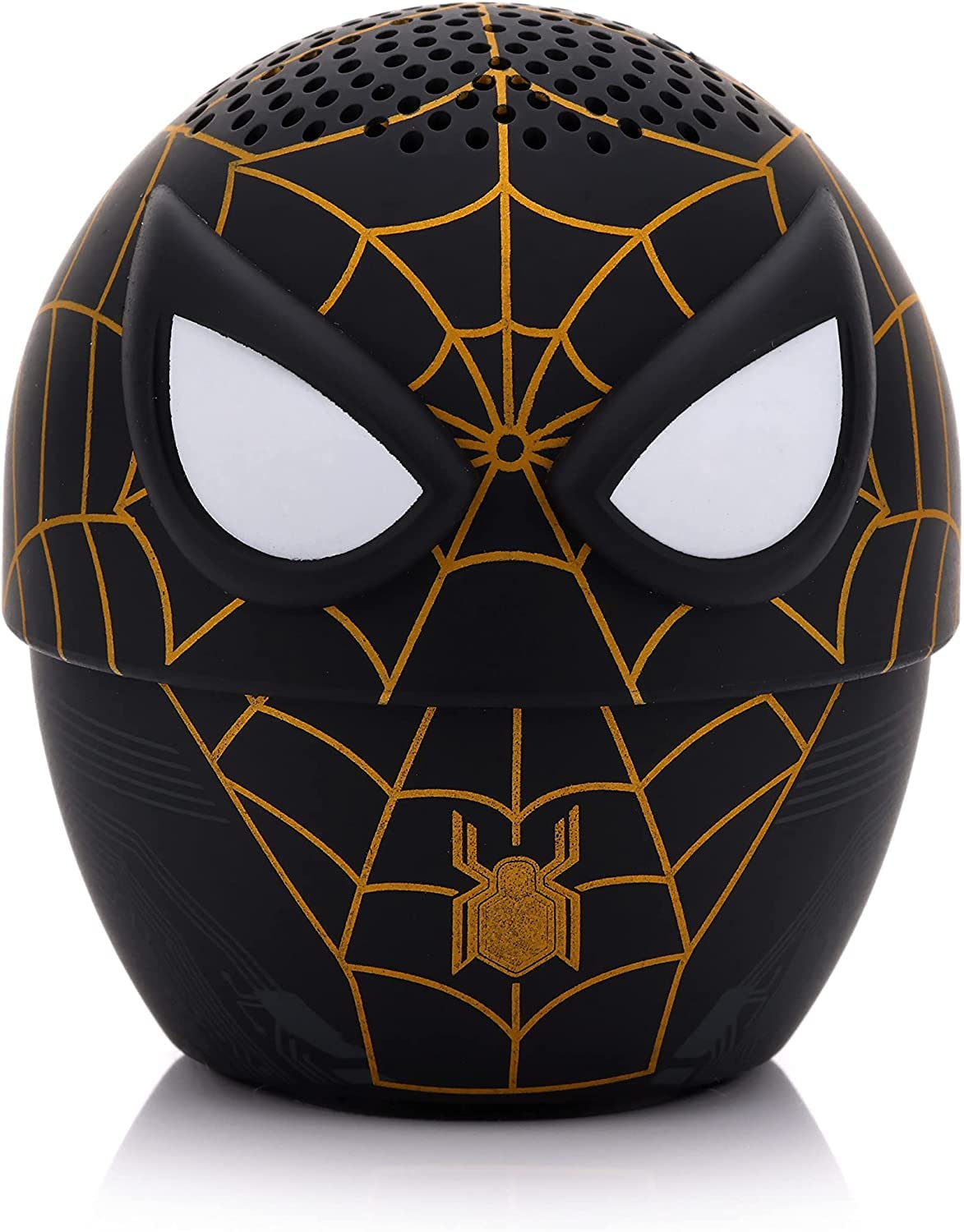 Bitty Boomers Marvel: No Way Home Spider-Man - Traje Negro y Dorado - Mini Altavoz Bluetooth