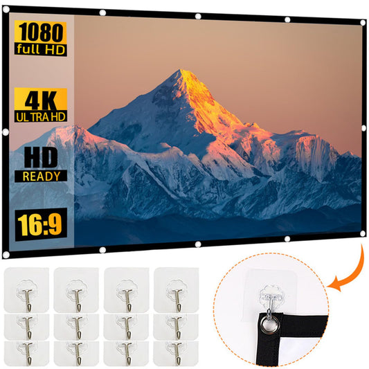 Visualización de Proyección de 150 Pulgadas,16:9 HD Pantalla de Proyector Portátil,Visualización de Proyector de Doble Cara,Pantalla de Cine Plegable para Camping,Cine en Casa,Oficina (150Pulgadas)