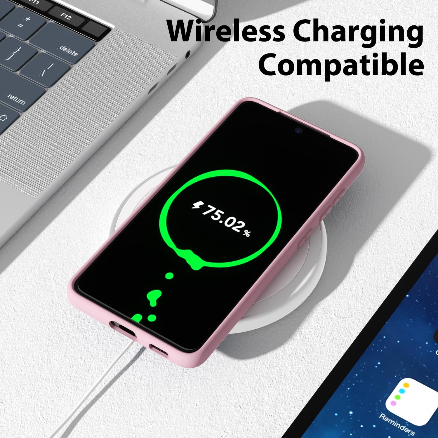 oakxco - Funda de silicona líquida para Samsung Galaxy S21 FE 5G, bonita funda delgada de goma suave TPU lisa para mujeres y niñas, estética, mate sólido protector y a prueba de golpes, rosa claro