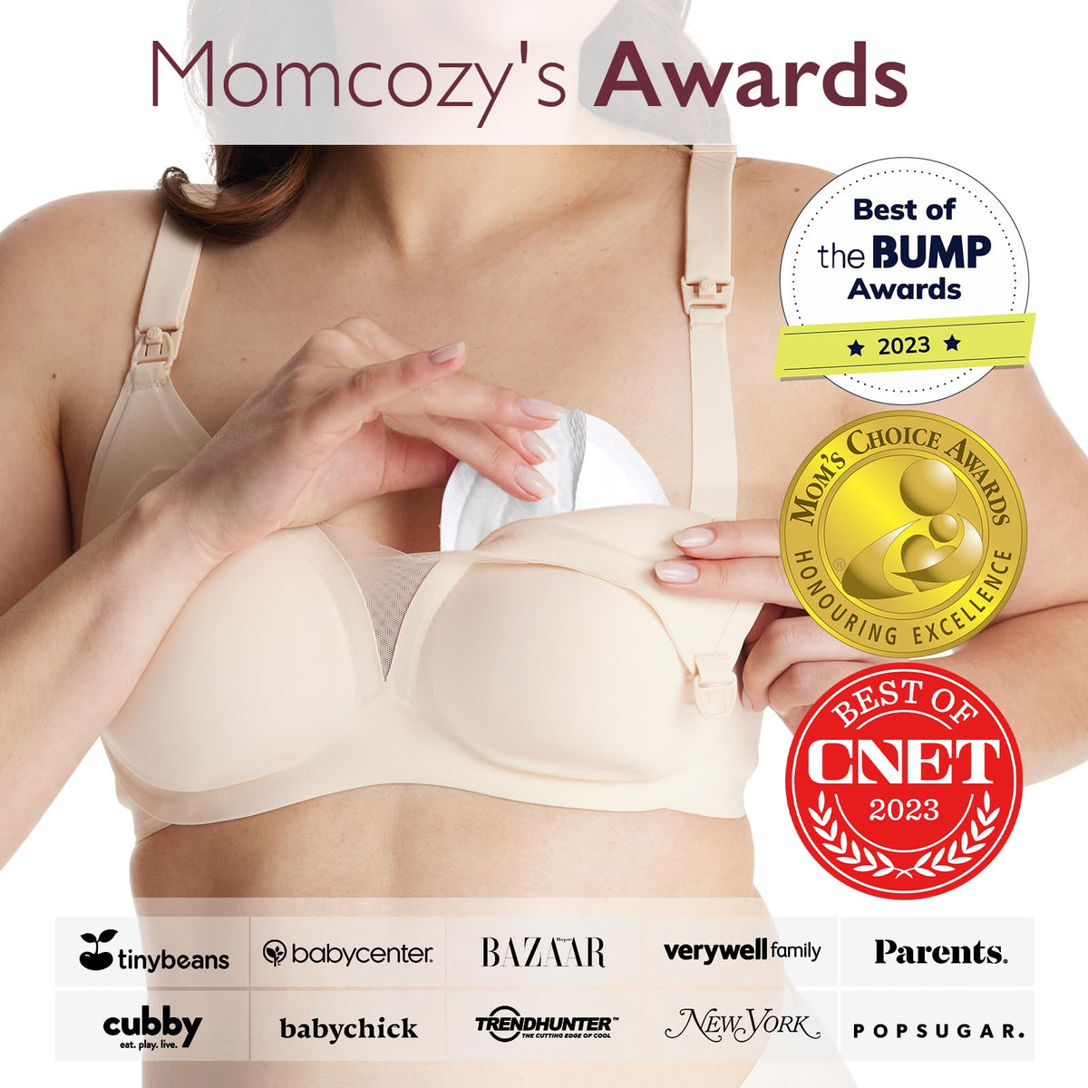 Momcozy - almohadillas para orejas desechables ultrafinas para lactancia, ultra absorbentes y transpirables, hacen que los pechos sean ligeros y descargados, con calcomanía reforzado, empaquetado