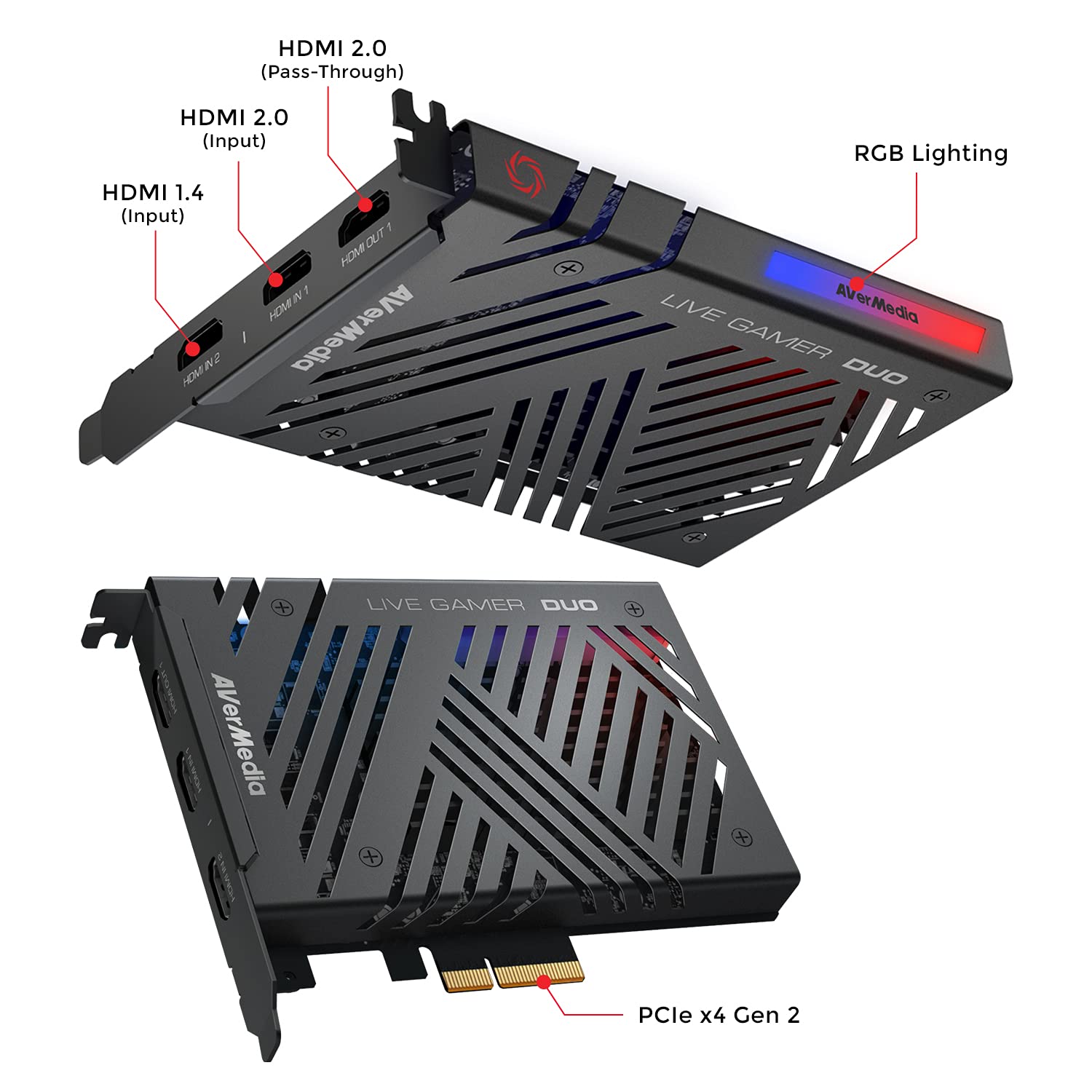 AVerMedia Live Gamer Duo. Tarjeta de Captura de vídeo Dual HDMI 1080p (GC570D)