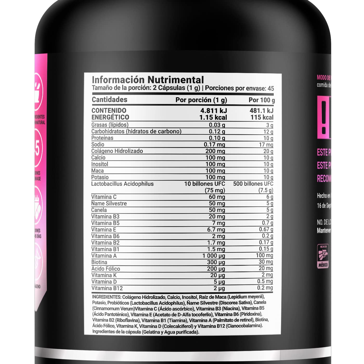 B Life Company Multivitamínico para Mujer Mayor de 40 años con 90 Cápsulas. Ingredientes naturales: Colágeno, Inositol, Maca, Probioticos. Womens Mult Mature.