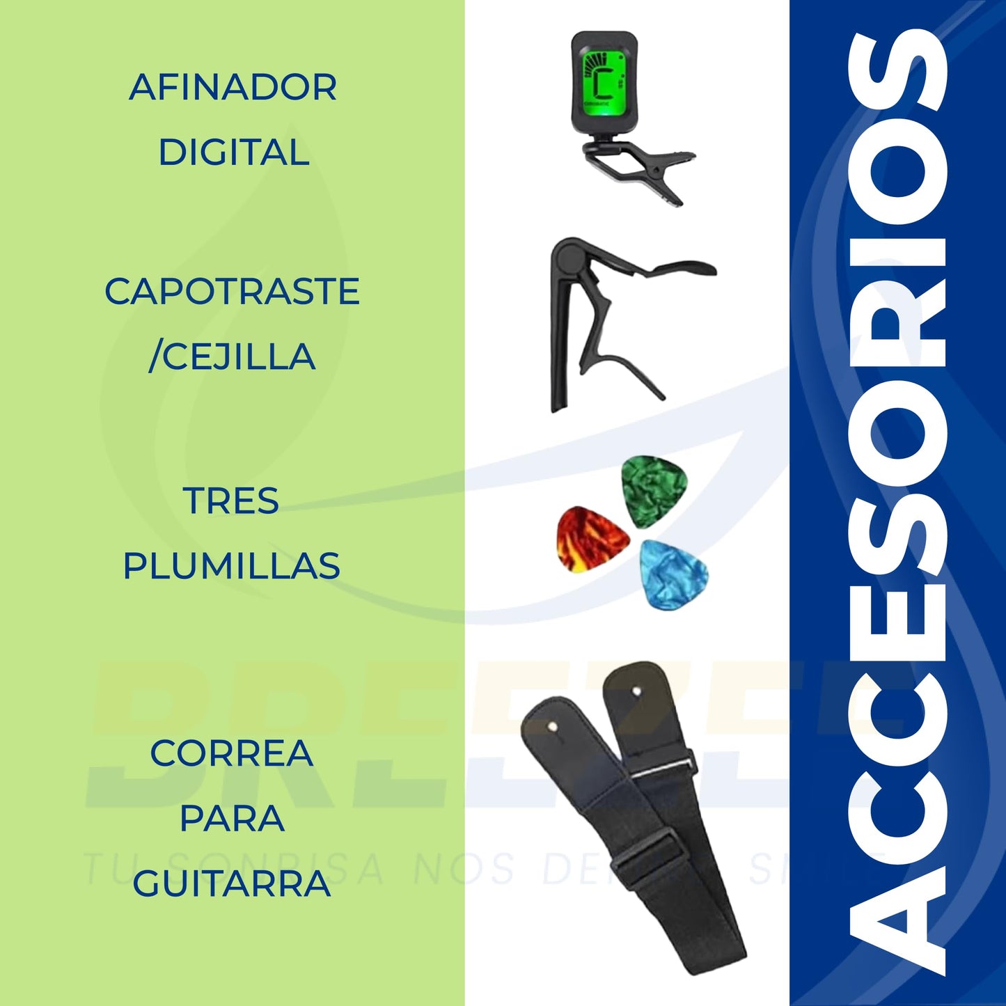 BREEZEE Guitarra Acústica Docerola de 42 Pulgadas, 12 Cuerdas, Fabricada en Nogal Incluye Accesorios, Set de Cuerdas Extra, Funda Transportadora, Capo, Correa, Plumillas y Afinador, Guitarra de Abeto