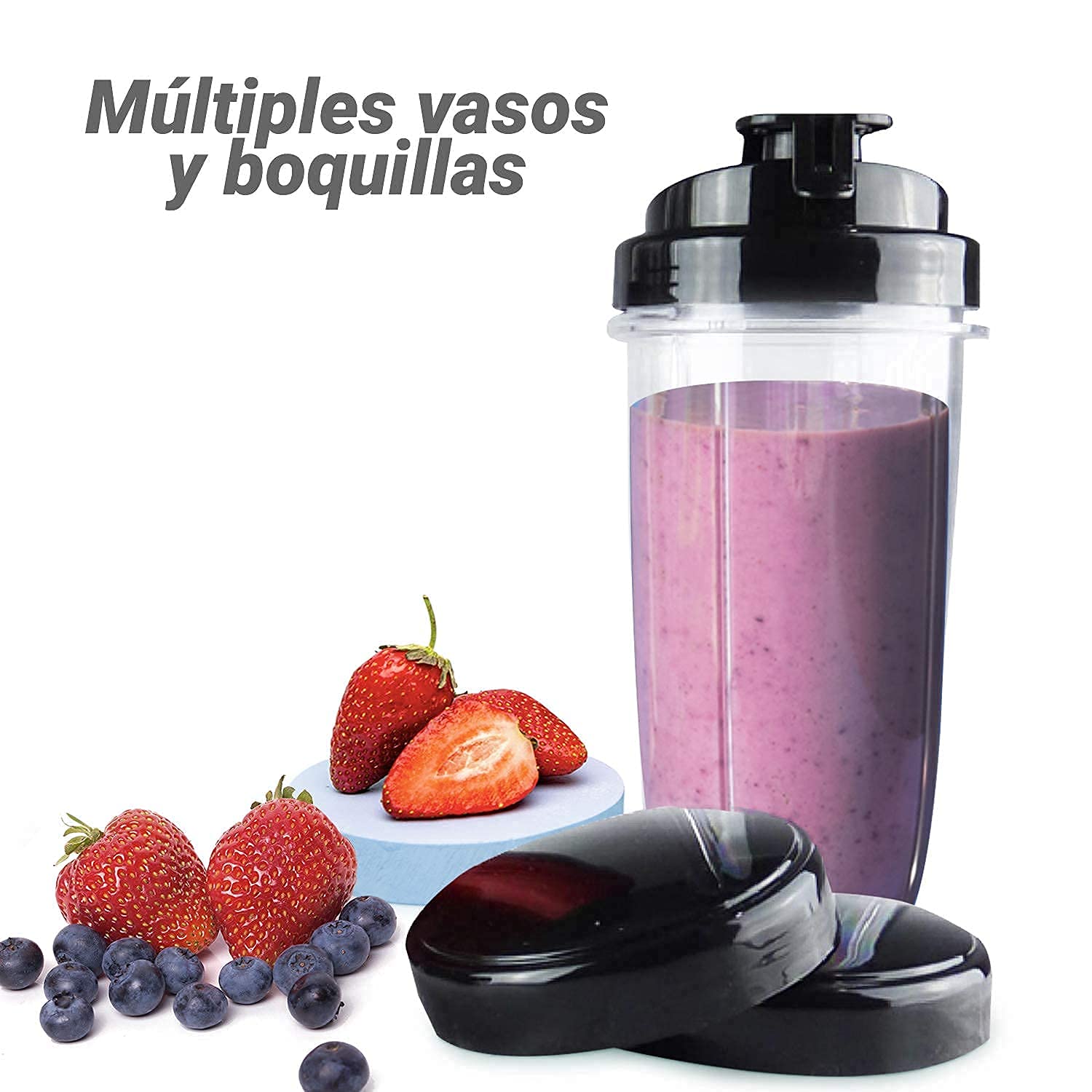 Licuadora Procesador/Pulverizador de Alimentos Bull 250w en pocos minutos Professional Blender | Libre BPA | Cuchillas Desmontables Acero Inoxidable Practico