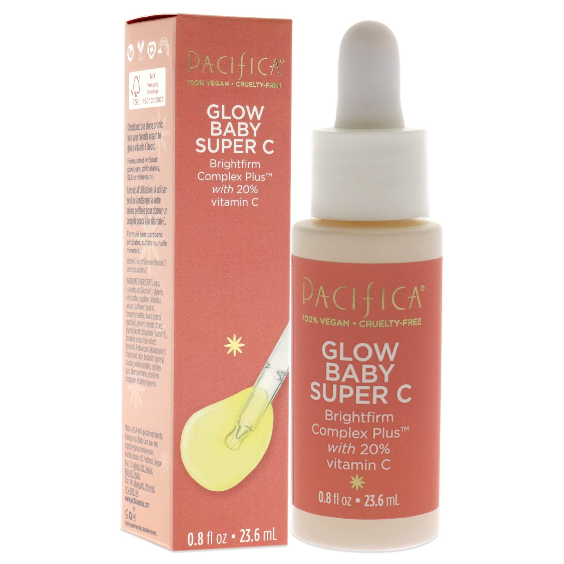 Pacifica Glow Baby Super C Serum Serum Unisex 0.8 oz, 0.2 pounds, 0, 1