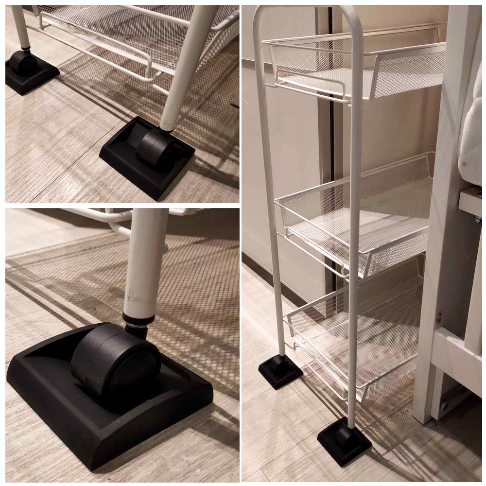 WELLGO - Tapones de cama y tazas de muebles de 3 x 3 pulgadas, paquete de 4 tapones de silicona de alta calidad para todas las ruedas de muebles, sillas de sofá cama, hechas de silicona sólida que
