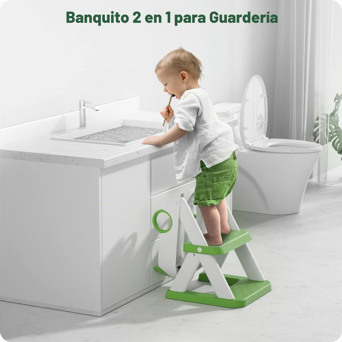 Rabb 1st Adaptador WC Niños, Plegable Portatil Infantil Asiento Inodoro, Inodoro de Entrenamiento 2 en 1 para Niños, Cojín Antideslizante y Antisalpicaduras, Taburete de Escalera