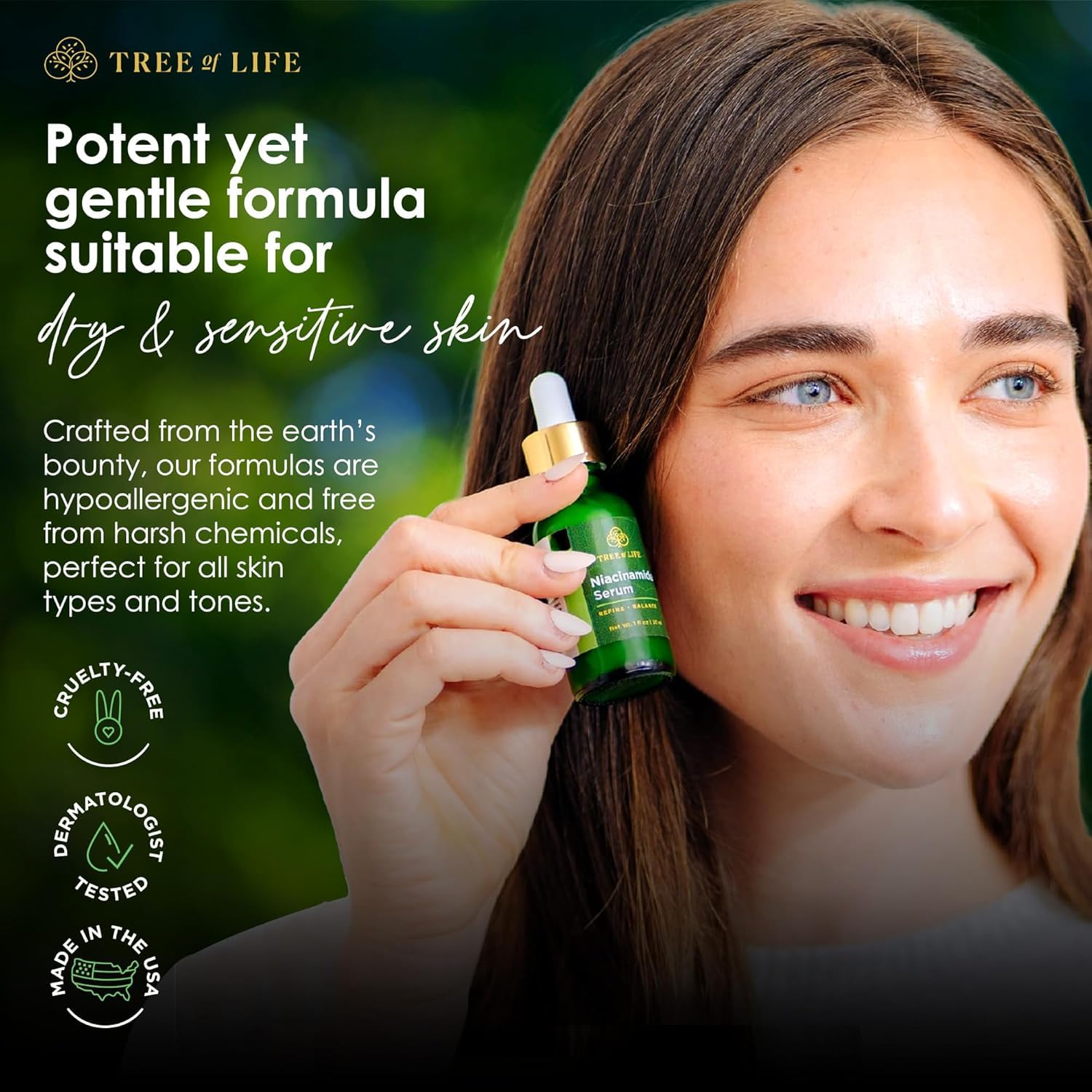 TREE OF LIFE BEAUTY Niacinamide Serum 60 ml - Apariencia de poros - Hidratación profunda - skincare - antioxidantes - Hecho en USA