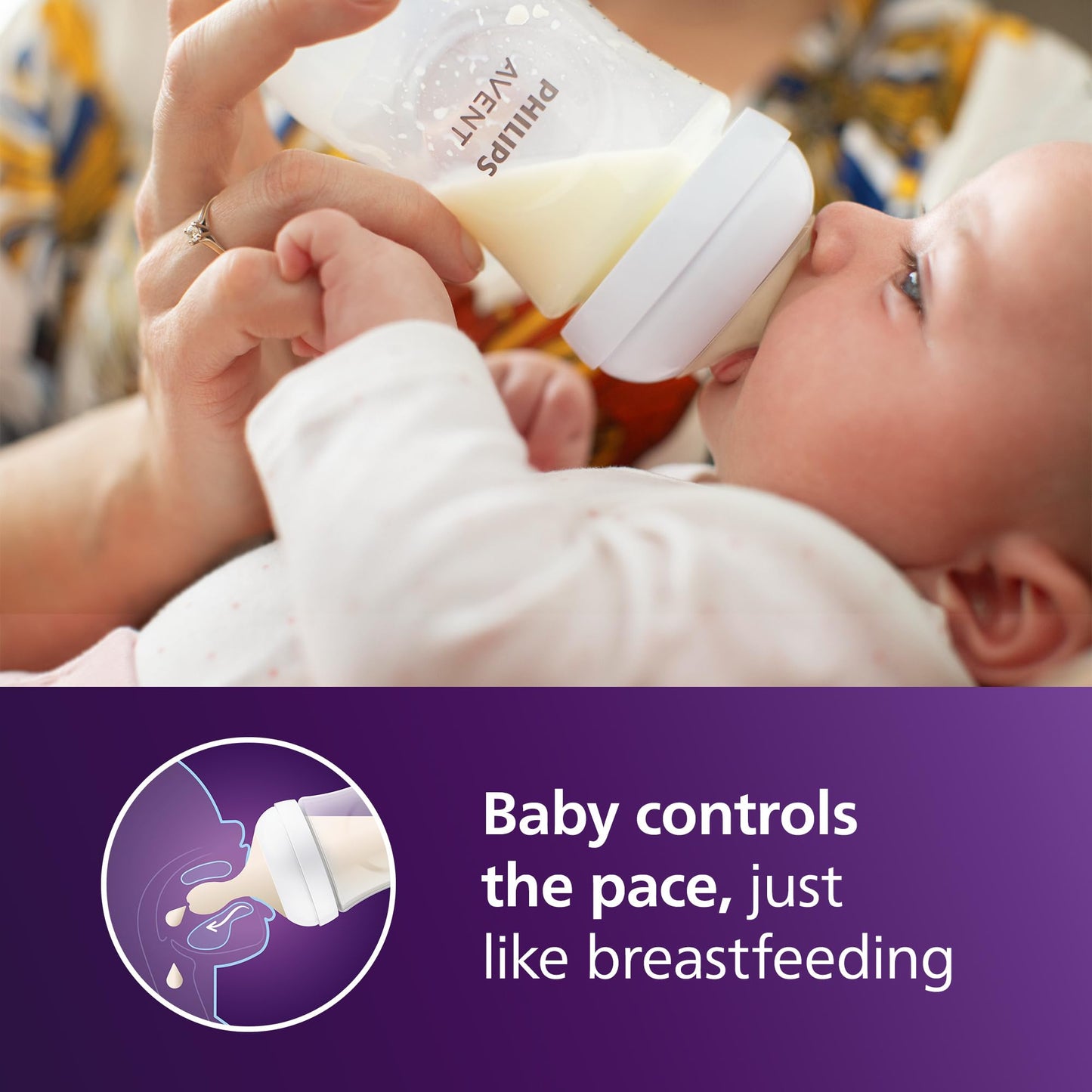 Biberón Natural Philips AVENT Transparente de Respuesta Natural 9 Onzas Paquete de 4 Unidades