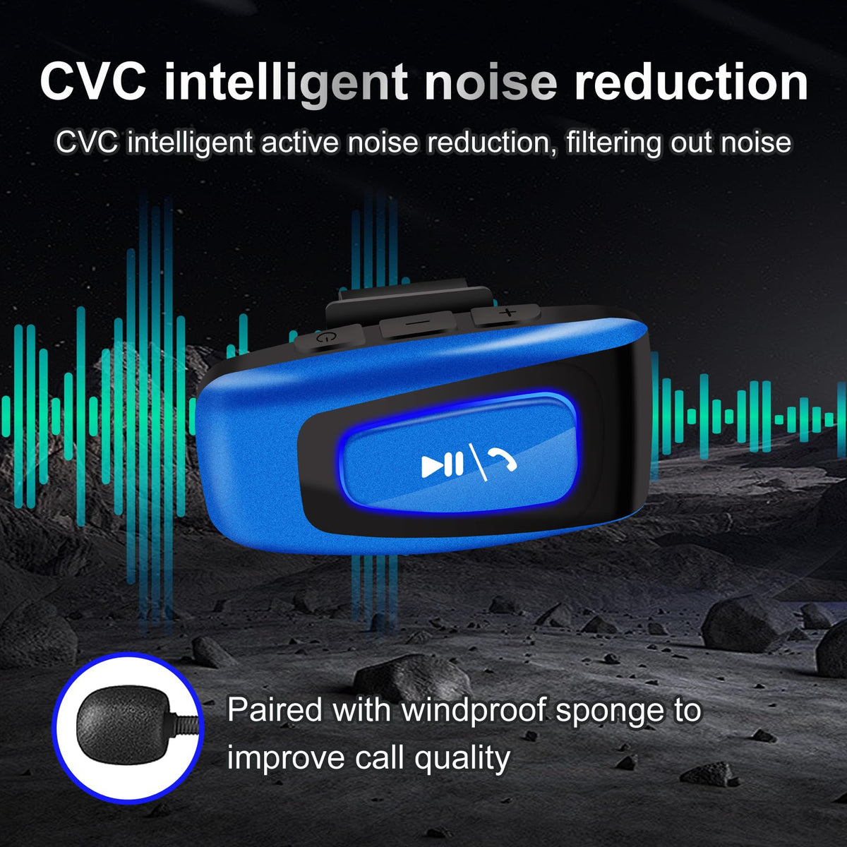 Casco de Motocicleta VR-robot Bluetooth Alta Duración de Batería Auriculares Integrados