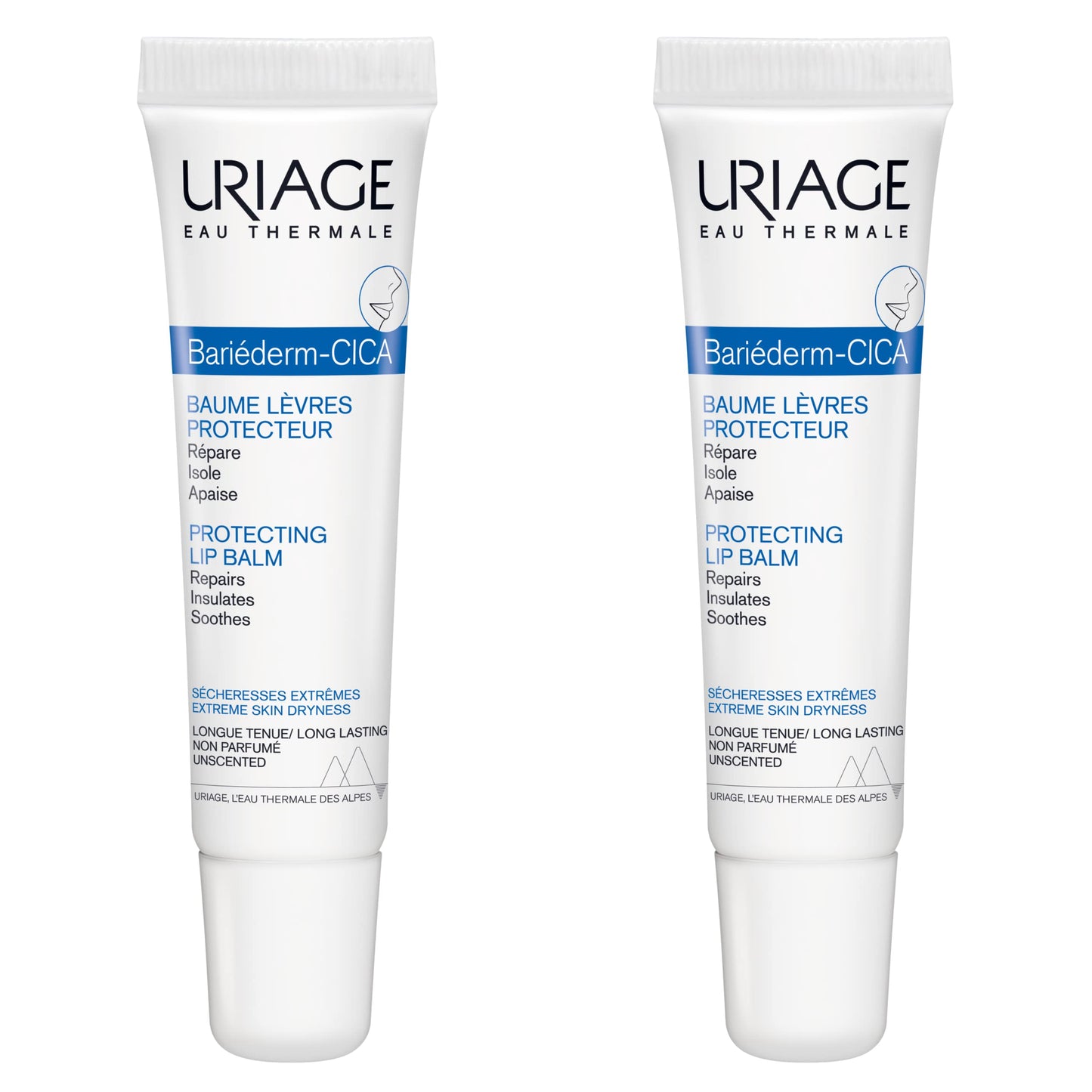 Uriage Bariéderm-Cica Labios Promo Pack x2 - Bálsamo Protector con Glicerina, repara, protege y calma instantáneamente los labios muy secos, agrietados y dañados. Bálsamo labial reparador extra rico para un confort duradero - Sin Perfume