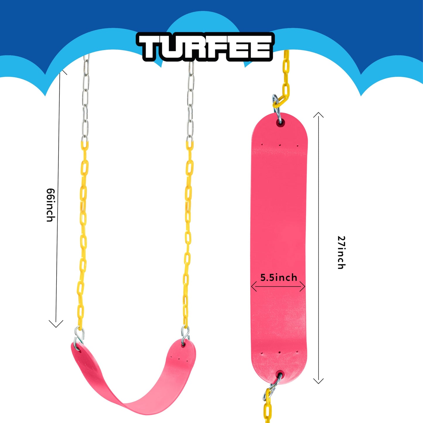 Juego de Asientos Basculantes Turfee Rosa Resistentes para Niños