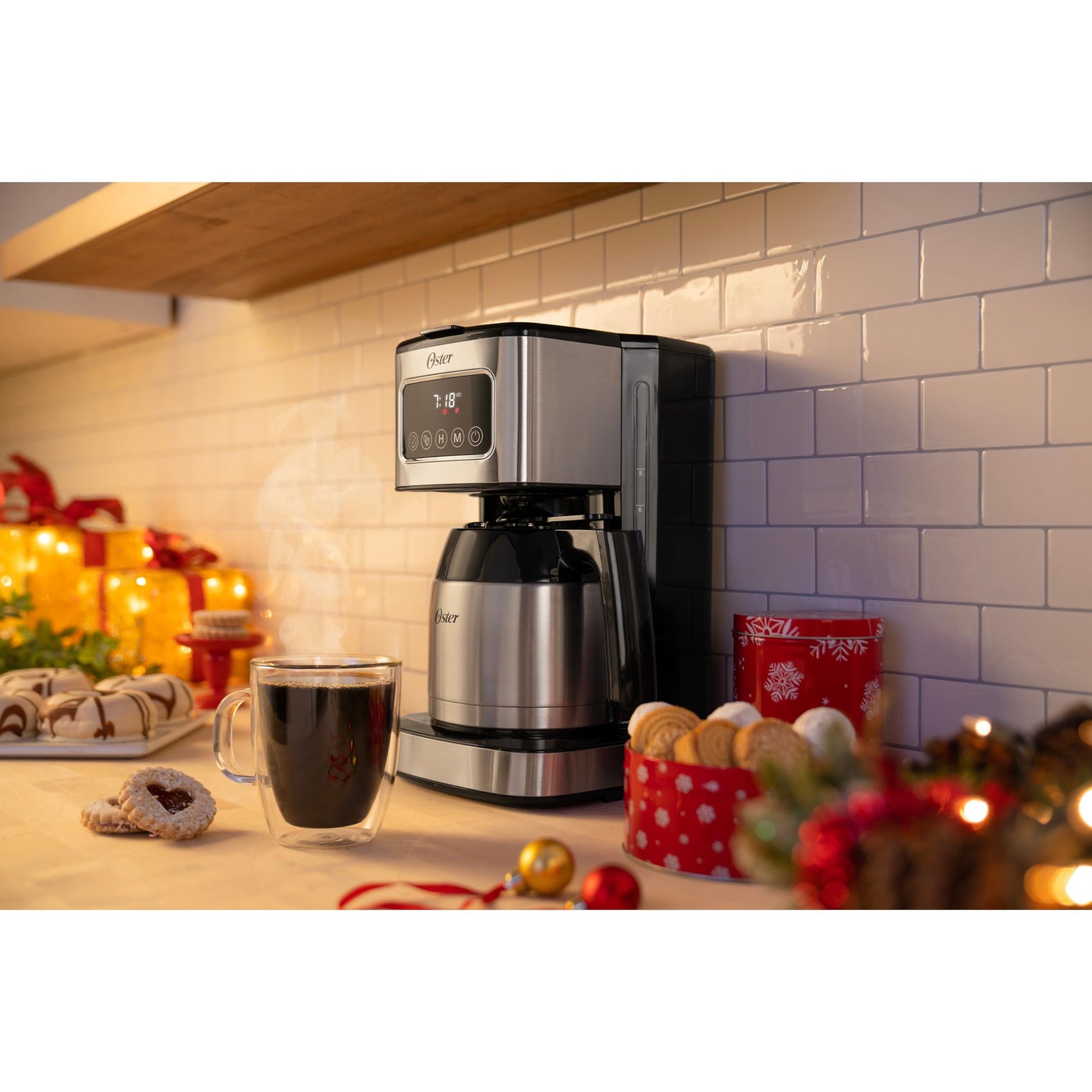 Cafetera de Goteo Oster Negra con Panel Táctil 8 Tazas