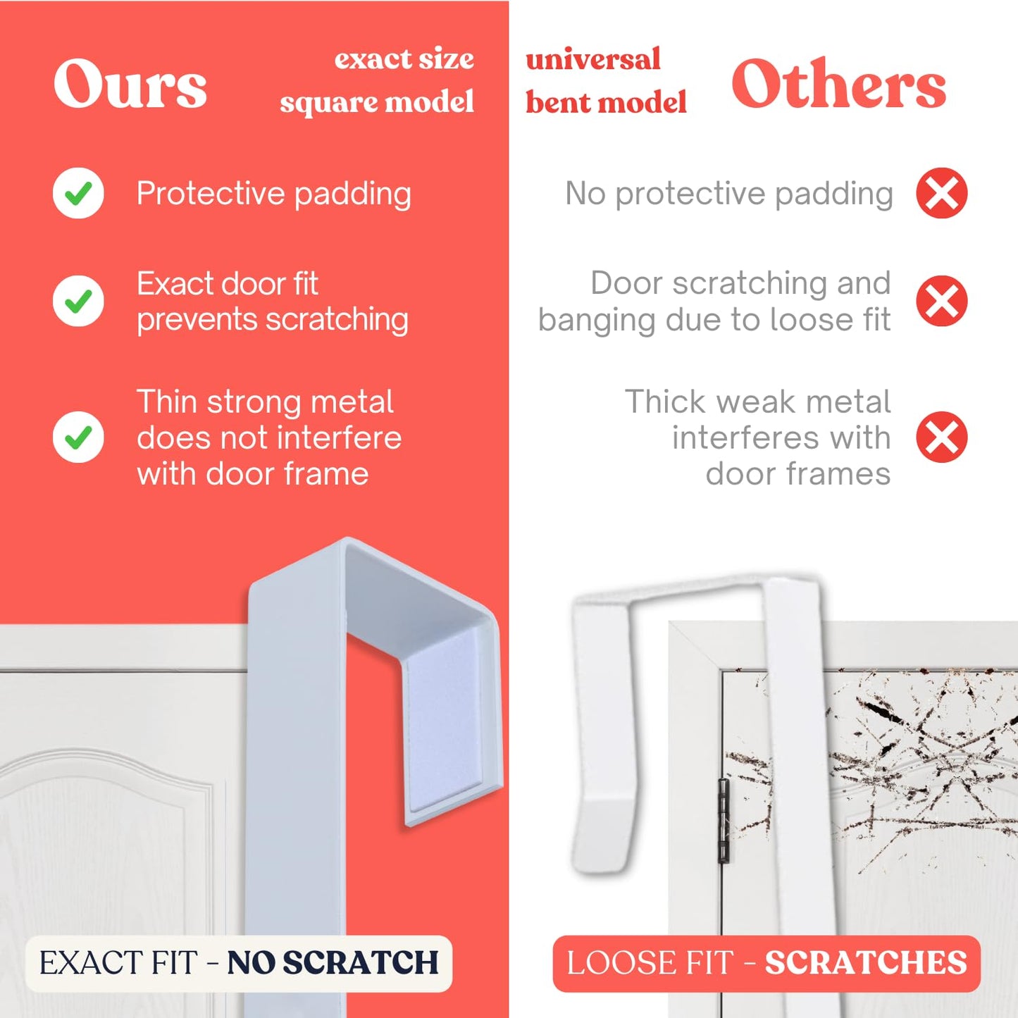 Juego de Colgador de Espejo Ajustable con Acolchado Protector de 14.5 Pulgadas para Puerta