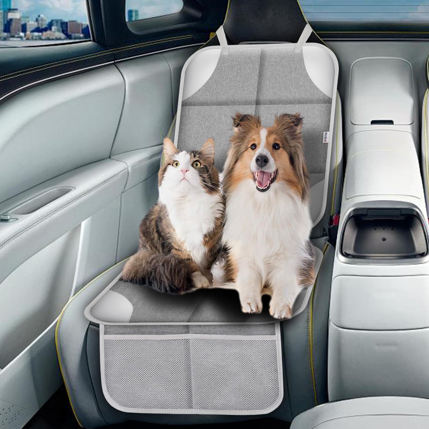 Meolsaek - Protector de asiento de coche para asiento de coche infantil, de tela 600D con respaldo antideslizante, fundas impermeables para asiento de coche con acolchado grueso para niños