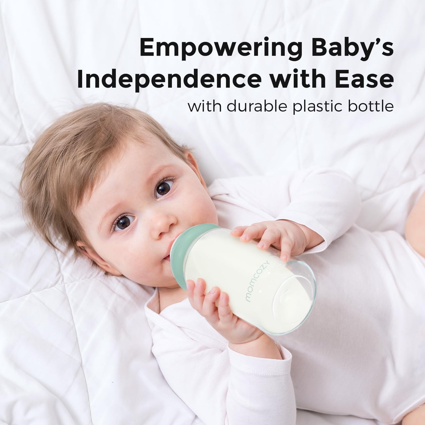 Momcozy tetina de bebé suave premium de flujo natural de silicona para biberones de cuello ancho, libre de BPA, perfectamente compatible con el enfriador de leche materna Momcozy, pequeño (paquete de