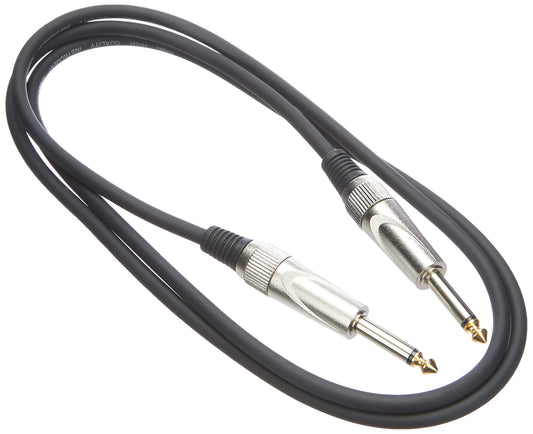 Stagg Deluxe - Cable para instrumentos de 1/4" 6,35 mm Jack a Jack, conectores resistentes, 1,5 m / 5 pies, color negro