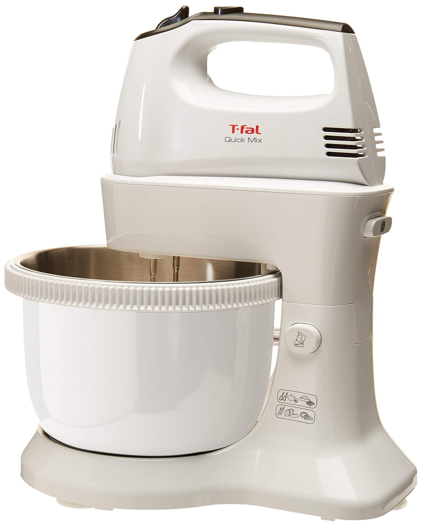 Batidora de Pedestal T-Fal Blanco Quick Mix 300W 3.5L 5 Velocidades Turbo
