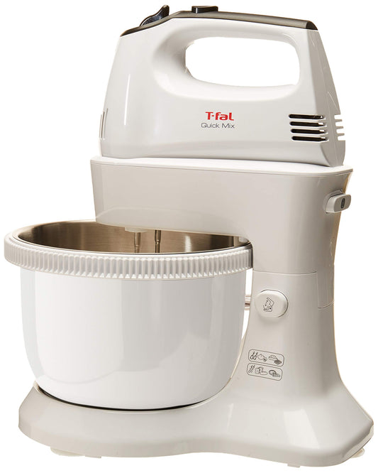 Batidora de Pedestal T-Fal Blanco Quick Mix 300W 3.5L 5 Velocidades Turbo