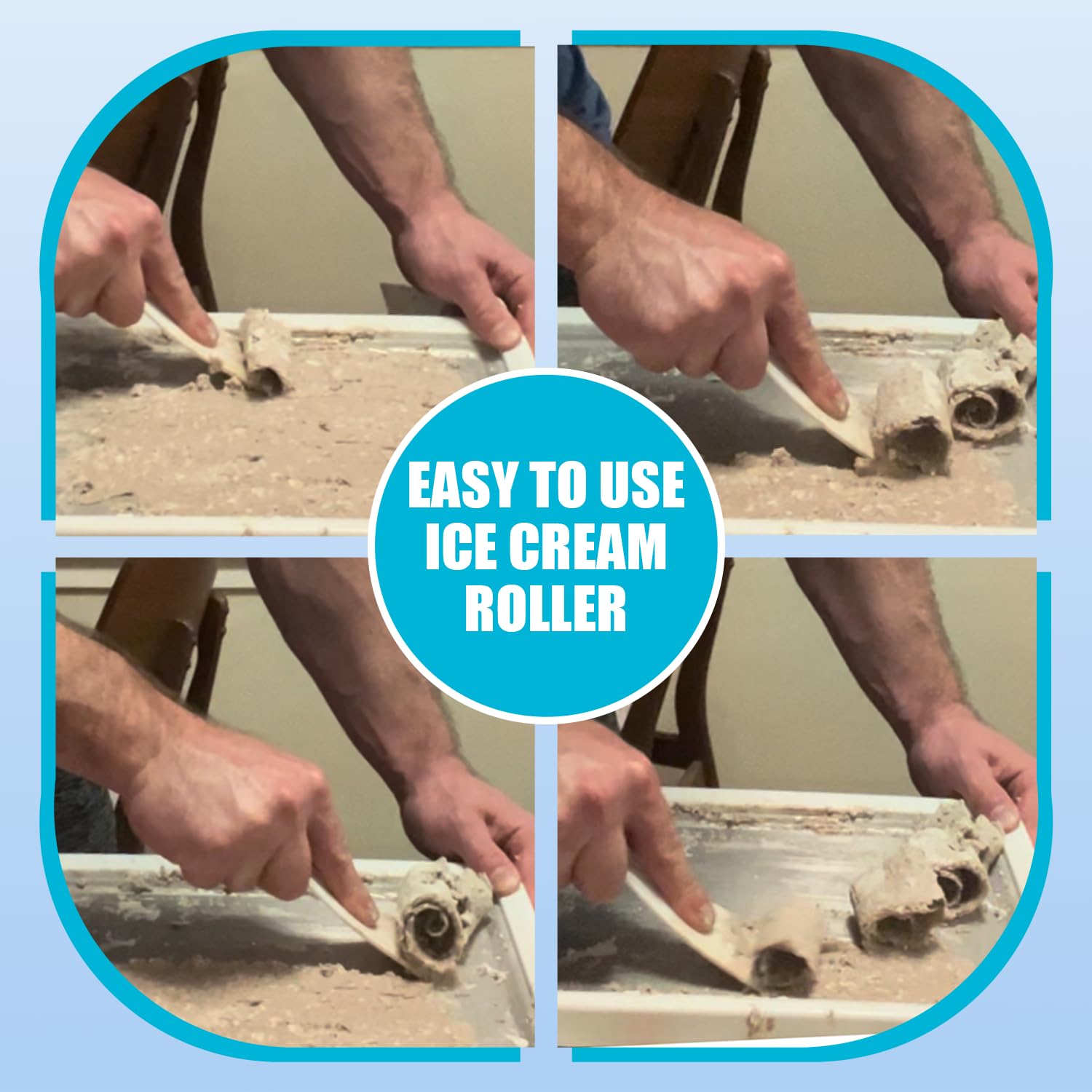 Máquina de helado enrollado extragrande (38.1 x 25.4 cm) – Haz helado instantáneo con la familia – Enrolla tu propio helado – Bandeja de helado enrollada manual