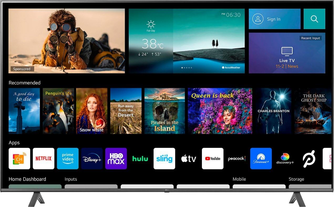 LG Pantalla 86 Pulgadas Class 4K UHD 2160p LED Smart Web0S22 TV con Optimizador De Juegos/Alerta Deportiva/Funciona con Alexa y Asistente Google 86UQ7070ZUD (Reacondicionado)