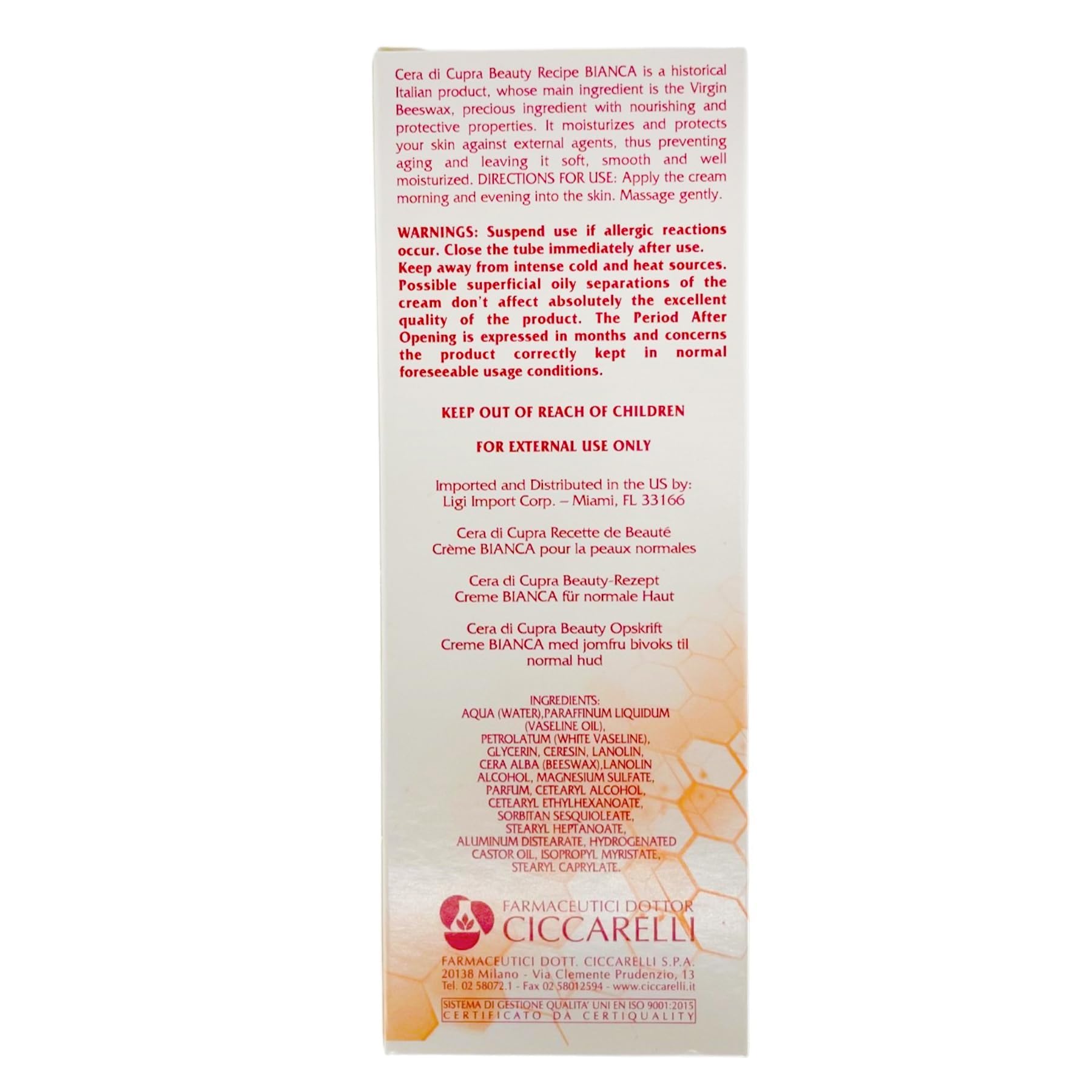 Cream For Normal or Oily Skin 75ml White by Cera di Cupra