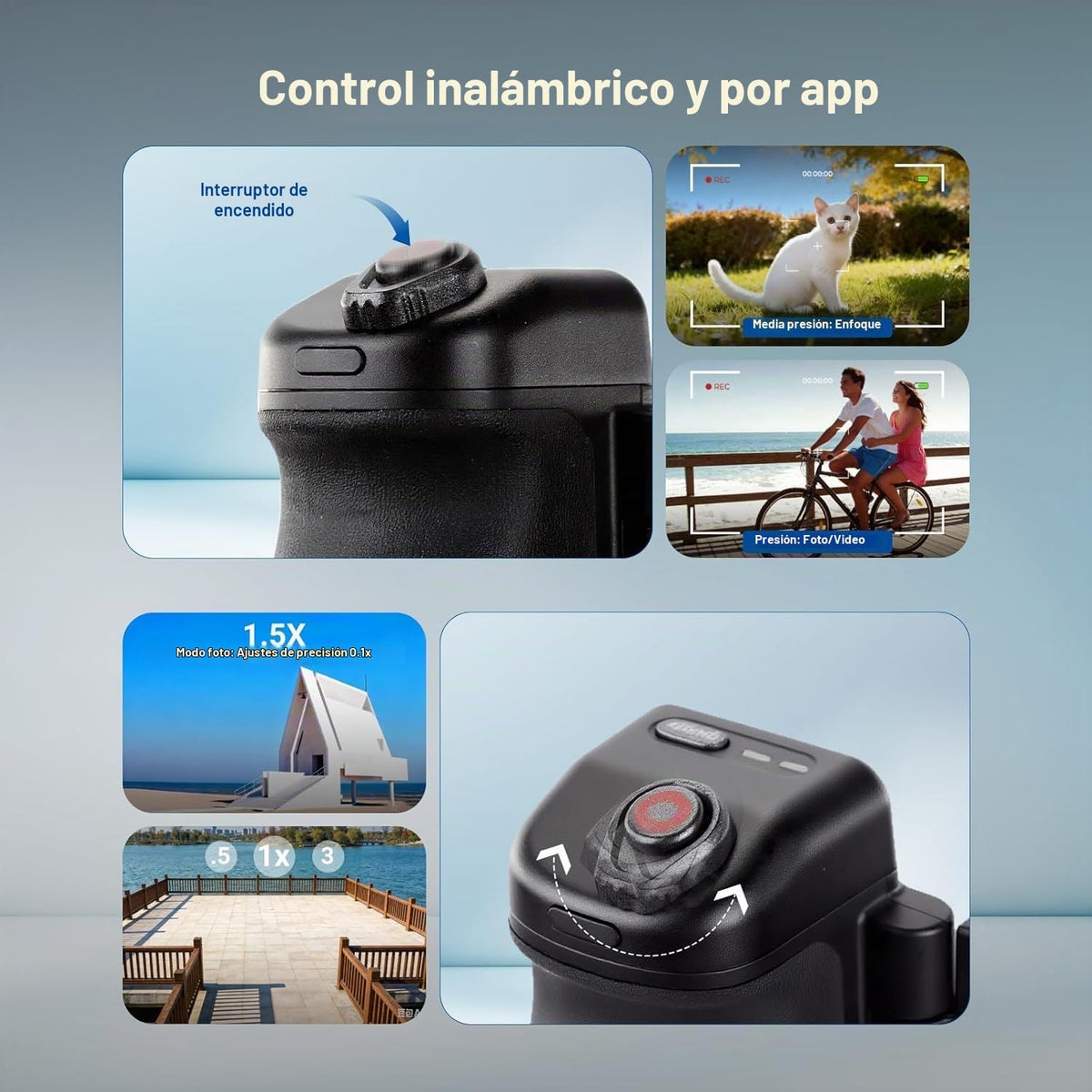 Grip de Cámara Magnético NEEWER Negro con Carga Inalámbrica y Batería 3500mAh para iPhone y Samsung