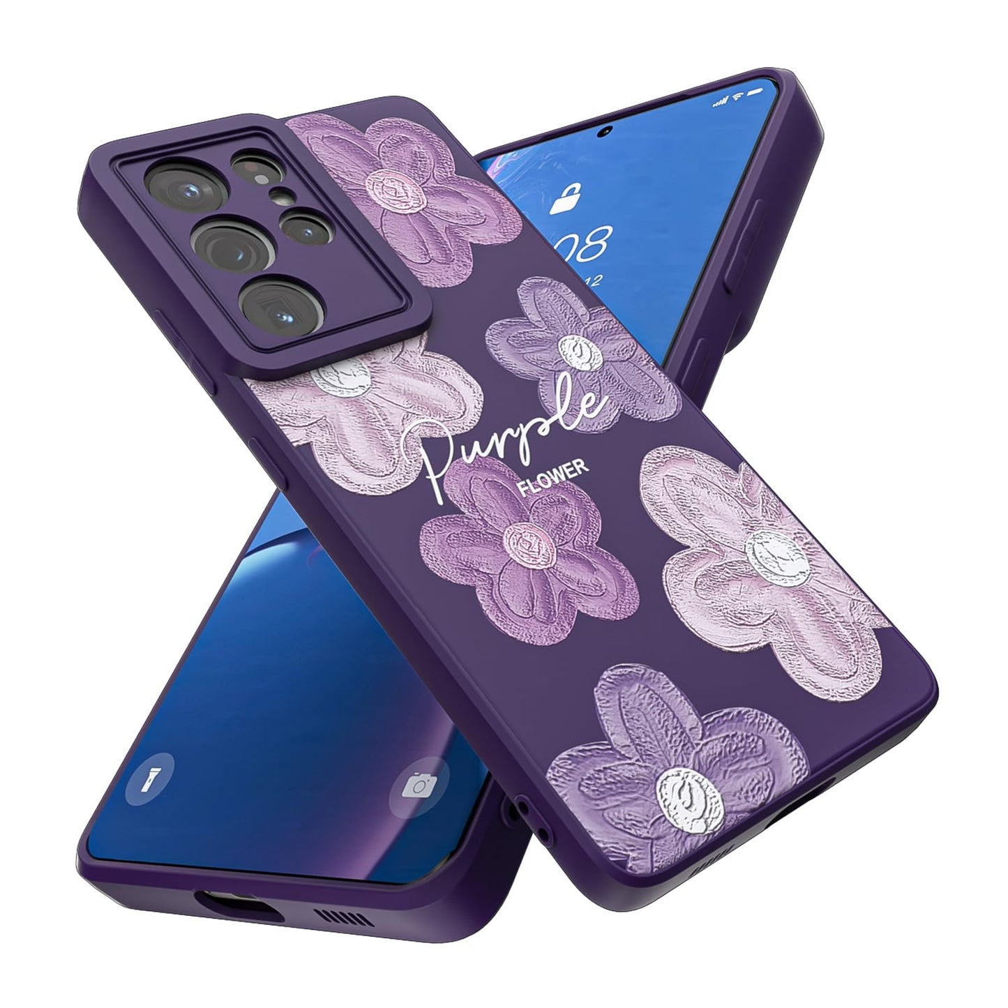 Threehao Funda para Samsung Galaxy S21 Ultra, Ultra Delgado Flexible Suave TPU Silicona Carcasa con Moda Aesthetic Dibujos Flores, Antigolpes Anti-arañazos Protectora Case para Samsung S21 Ultra