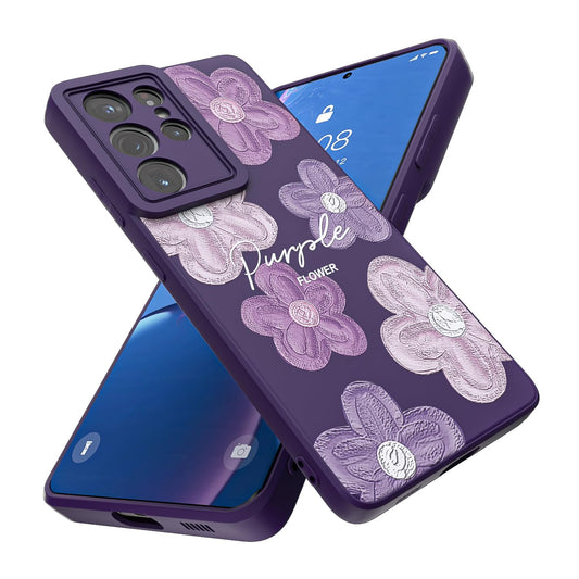 Threehao Funda para Samsung Galaxy S21 Ultra, Ultra Delgado Flexible Suave TPU Silicona Carcasa con Moda Aesthetic Dibujos Flores, Antigolpes Anti-arañazos Protectora Case para Samsung S21 Ultra