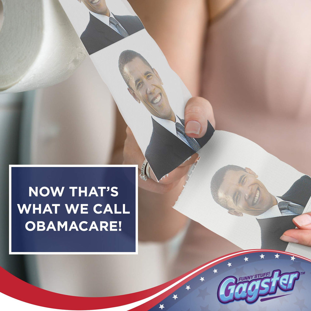 Papel Higiénico Gagster Obama Imagen Completa Humor Político 3 Capas 200 Hojas Obsequio Divertido Partido Republicano Fans de Trump