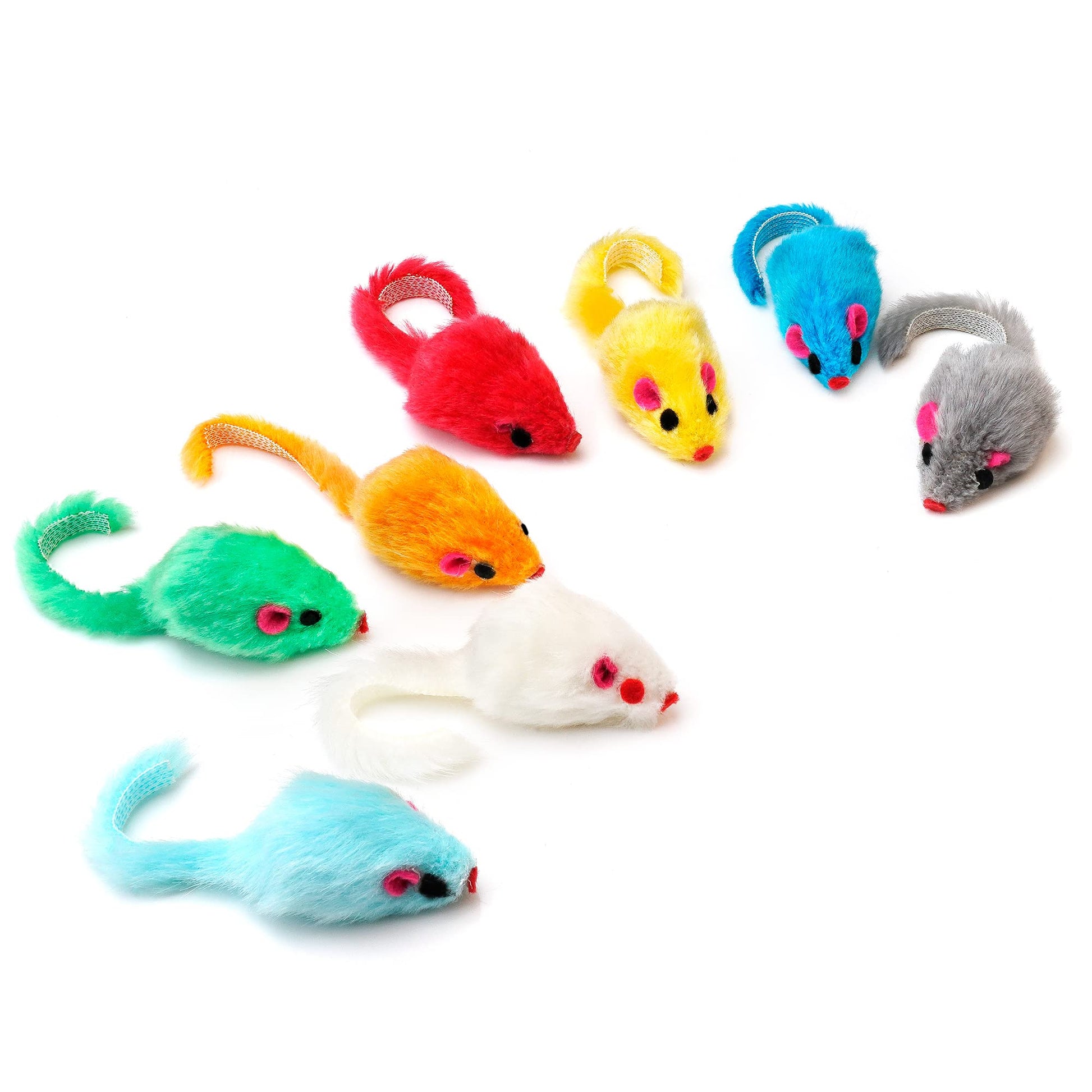 Chiwava 36 Piezas 10cm Juguetes para Gatos Peludo Ratones sonajero pequeño Ratón Gato Gatito Interactivo Colores Variados
