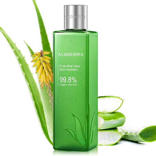 Jugo Orgánico de Aloe Vera Aloderma para Hidratación de la Piel (240ml, 8.1 oz)