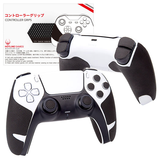 HOTLINEGAMES - Empuñaduras de control compatibles con PS5 Dualsense, accesorios de driver PlayStation 5, kit de piel, cinta de agarre antideslizante, absorbente del sudor, fácil de aplicar