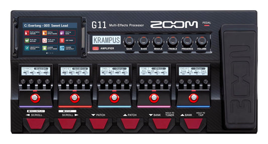 Procesador Multiefectos Zoom G11 con Pedal de Expresión para Guitarra Eléctrica