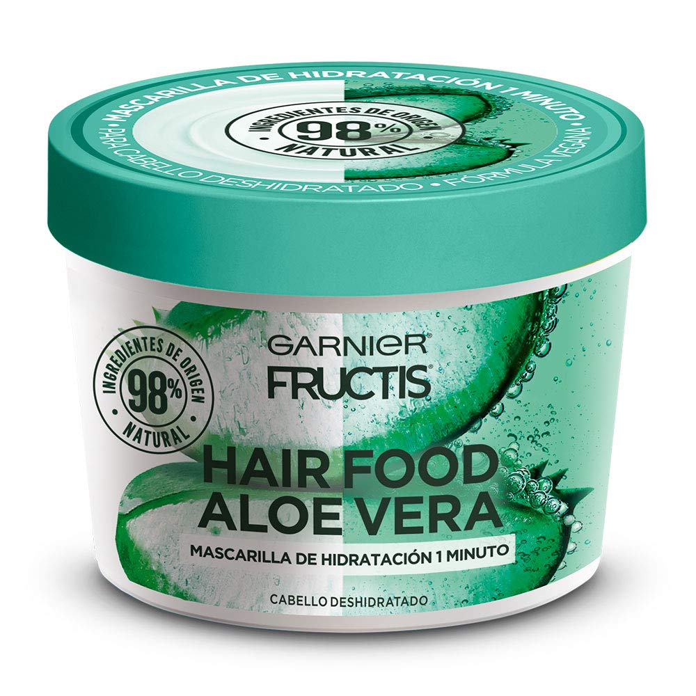 Garnier Fructis H5537200 Mascarilla para Cabello Natural Vegana Anti Frizz con Fructis Hair Food, Verde, 350 ml + Fructis Acondicionador Hair Food Aguacate, 350 ml + Fructis Mascarilla