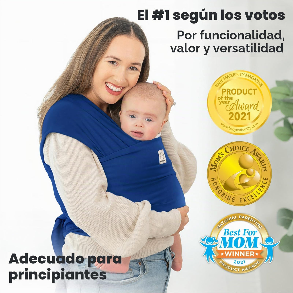 Portabebés por KeaBabies - Todo en 1 Elástica Honda del Bebé - Ergo Portadora Honda - Envolturas para Portabebés (Cobalt Blue)