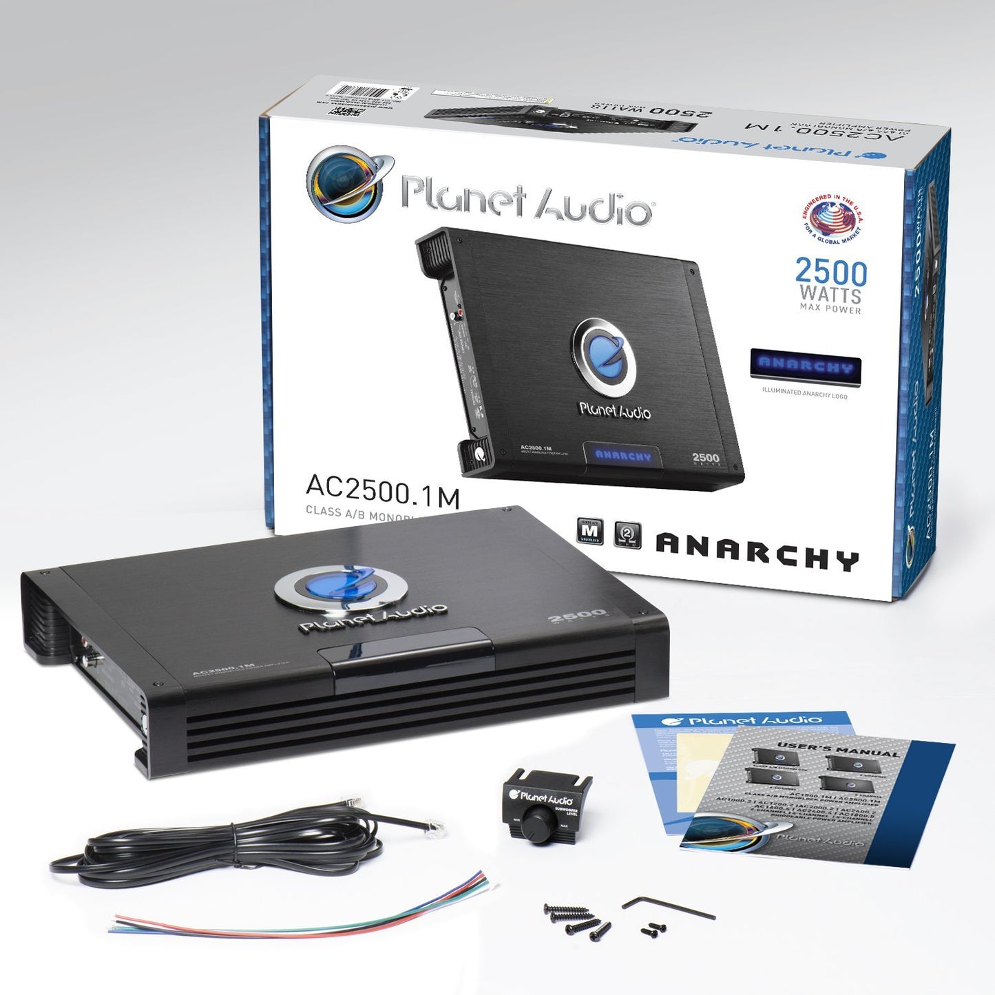 Amplificador Monoblock Planet Audio Anarchy 2500 Watts Clase A/B 1 Canal 2 Ohm Estable