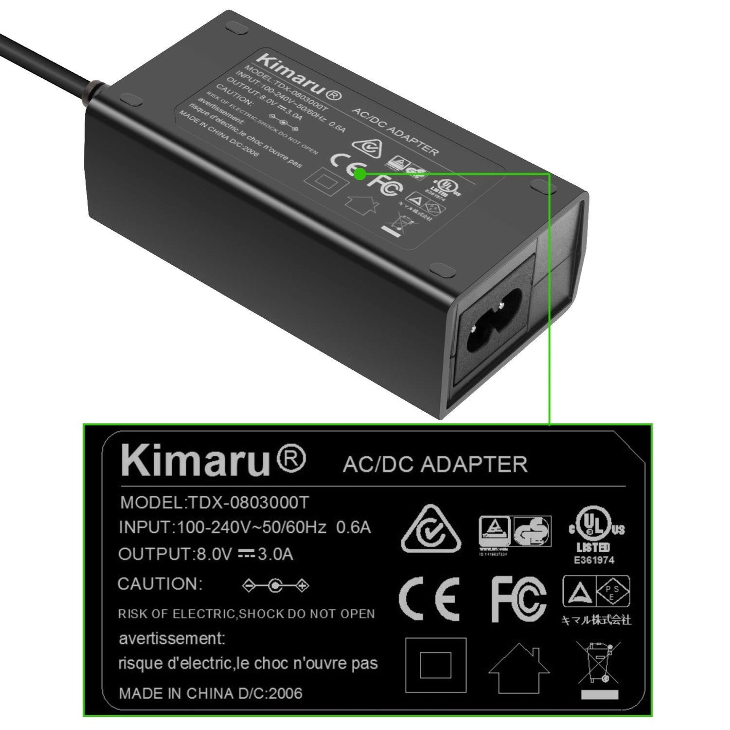 Kimaru ACK-E18 DR-E18 - Acoplador de CC LP-E17 - Kit adaptador de corriente alterna para Canon EOS Rebel SL2 SL3 T6i T7i T8i R8 R10 R50 R100 RP T6S 200D 200D II 250D 7666 D 8000 D 77D 8000D Cámaras.