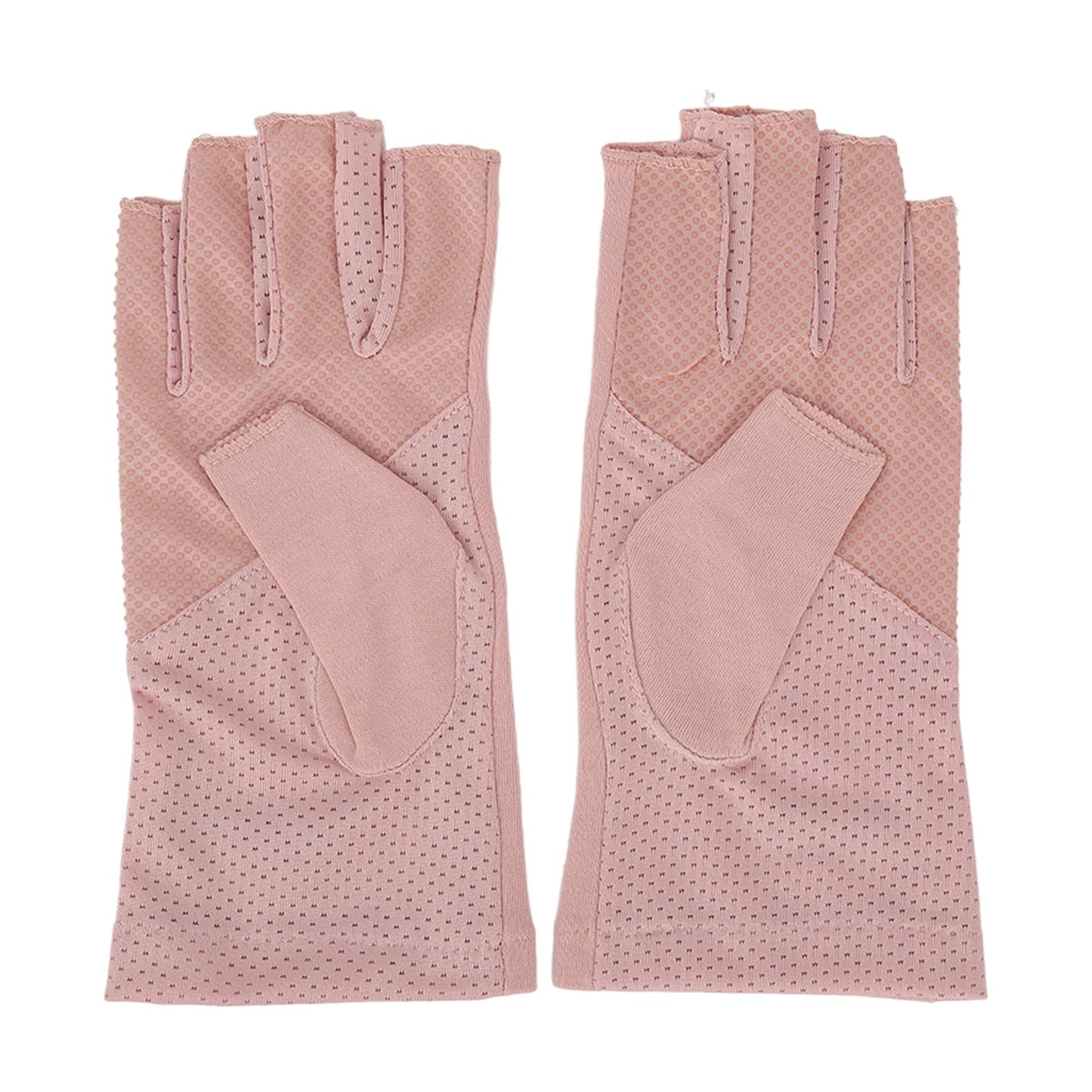 Guante de Protección UV, de Lámpara de Uñas de Algodón de Fibra sin Dedos Transpirables sin Dedos Anti UV Proteger los de Manicura Manicure Nail Art Dryer(gris rosa claro)