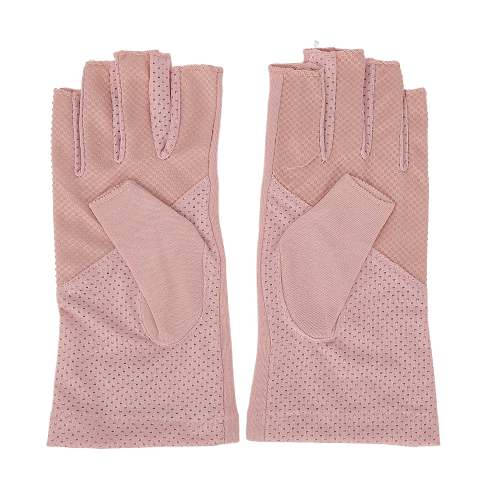 Guante de Protección UV, de Lámpara de Uñas de Algodón de Fibra sin Dedos Transpirables sin Dedos Anti UV Proteger los de Manicura Manicure Nail Art Dryer(gris rosa claro)